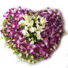 Precious Orchids Heart Arrangement