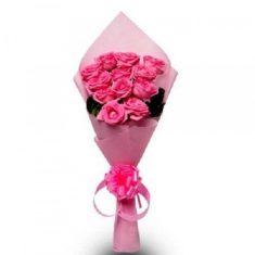 12 Pink Roses Bouquet – Roses – Flowers By Types – Flowers