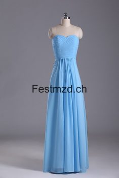 Blau A-Linie Herzausschnitt Lange Abiballkleider – Festmzd.ch