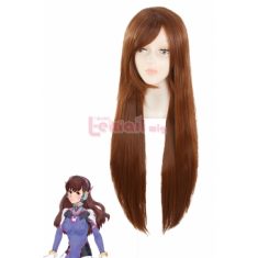 New Game Overwatch Character D.Va Oblique Long Straight Brown Cosplay Wigs – L-email Cospl ...