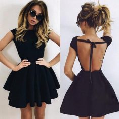 Cute A-Line Homecoming Dresses,Black Ball Gown Backless Short Prom Dresses 2017 HCD29
