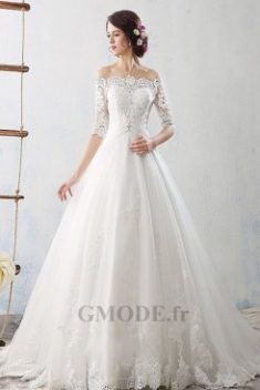 Robes de mariée manche longue avec dentelle pas cher