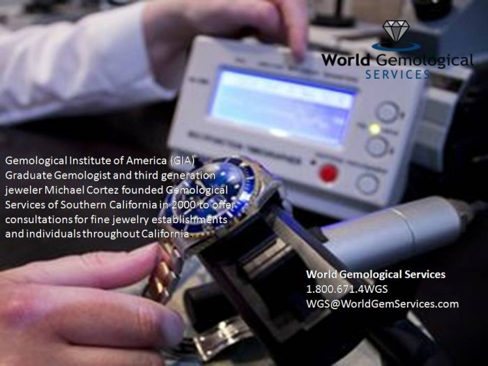 World Gemological Services’s (WGS) GIA certified appraisers implement cutting-edge equipment and ...