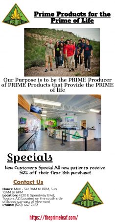 The prime leaf Dispensary in Tucson has a wide menu of medical marijuana flower, extracts &a ...