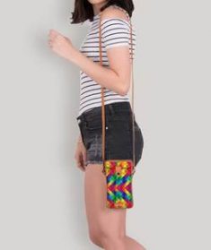 Colorful Abstract Tan Mobile Sling – Elaven