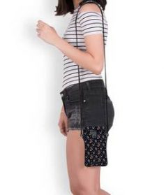 Dark Flowers Black Mobile Sling – Elaven