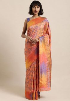 Woven Art Silk Saree in Peach : SPTA3985