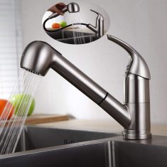 Ausziehbare Küchenarmatur Doppelfunktion 120° drehbare küche wasserhahn Homelody