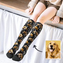 Custom Photo Knee High Socks – Dog Socks/Pet Socks/Pup Socks – MyPhotoSocks