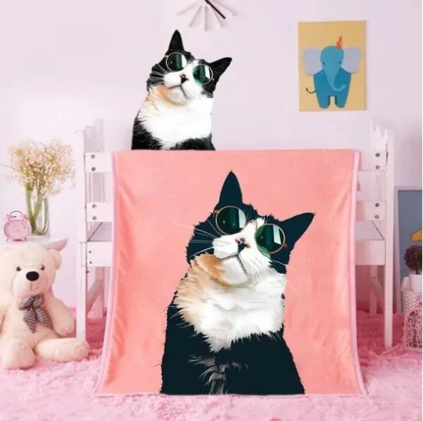 Custom Dog Blankets Personalized Pet Fleece Blanket Painted Art Portrait