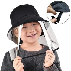 Kinder Sommerhut Bucket Faltbarer Hut mit transparentem Gesichtsschutz Beach Safari Wanderbogen, ...