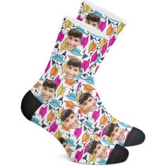 Custom Grad Photo Socks(Colored Caps) – Funny Face Socks – MyPhotoSocks
