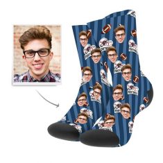 Custom Photo Socks- Sport Style American Football – Funny Face Socks – MyPhotoSocks