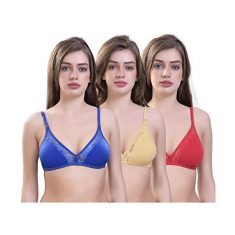 AKHIYAAN Women’s Full Coverage Non Padded Bra (Multicolour)