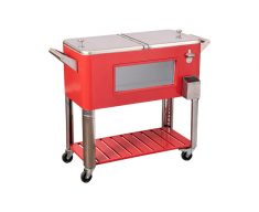 80QT LED Cooler Cart With Window