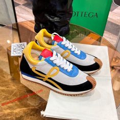 Loewe Flow Runner Sneakers Unisex Suede In Gray/Black