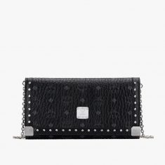 MCM Large Berlin Series Crossbody Wallet In Visetos Black