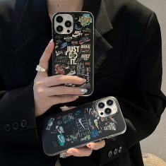Nike iphone15 ケース シューズ・パターン 個性 おしゃれ ナイキブランドロゴ アイフォン 15プラスケー ...