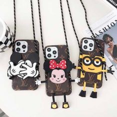 アニメ風 ルイヴィトン iphone 15pro maxケース ミニオンズ 3D立体パターン 高校生愛用 ブランド iphon ...