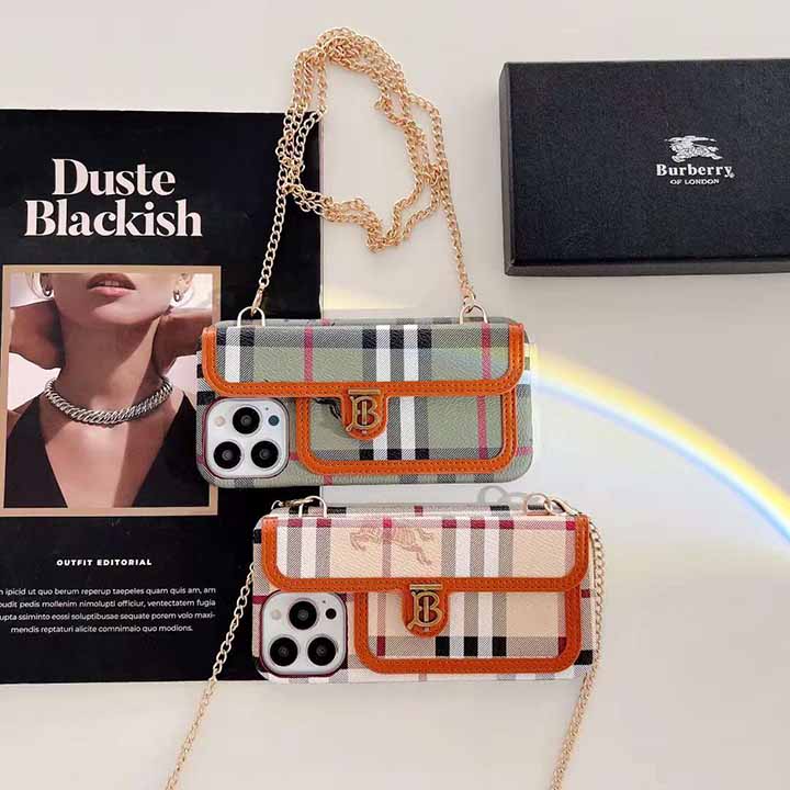 大人気 iphone14 burberry 保護ケース バーバリー アイホン14pro 携帯ケース チェーン 肩掛け 売れ筋 綺麗