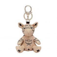 MCM Zoo Pig Charm In Visetos Beige