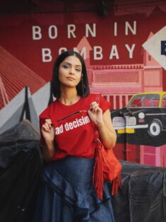 Shop Red Bad Decision Zipper Tee Online
