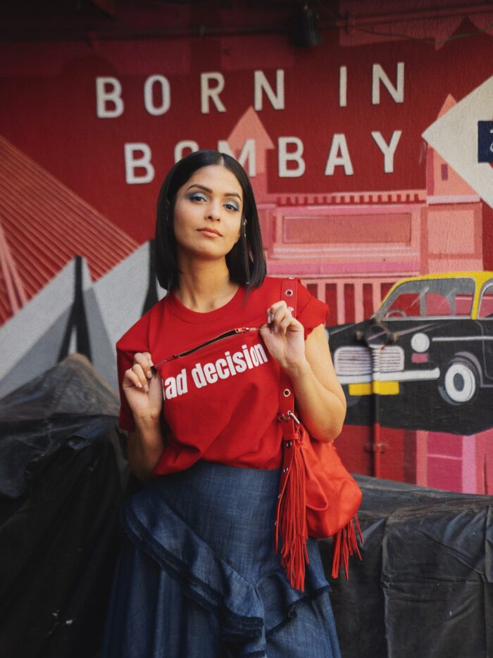 Shop Red Bad Decision Zipper Tee Online